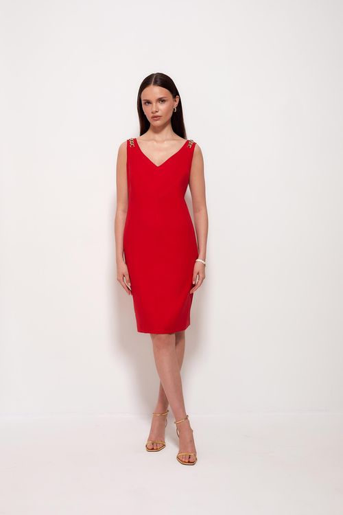 Czerwona elegancka sukienka