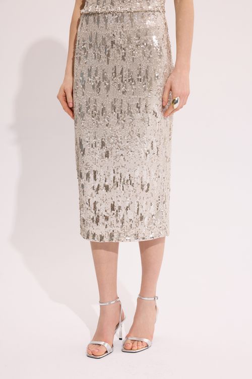 Cekinowa spódnica midi – elegancka spódnica damska