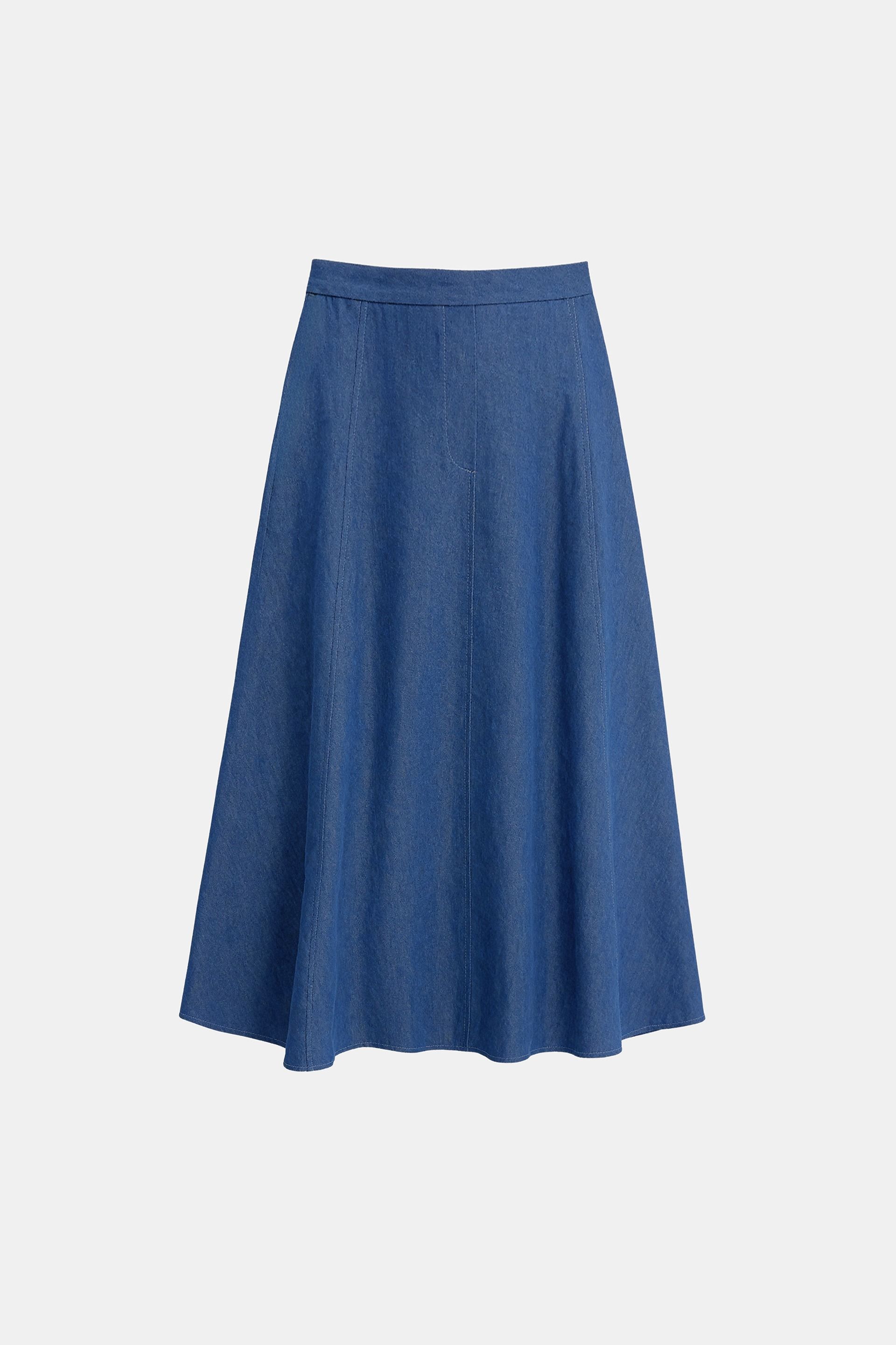Jeansowa sp&oacute;dnica midi z lyocellu