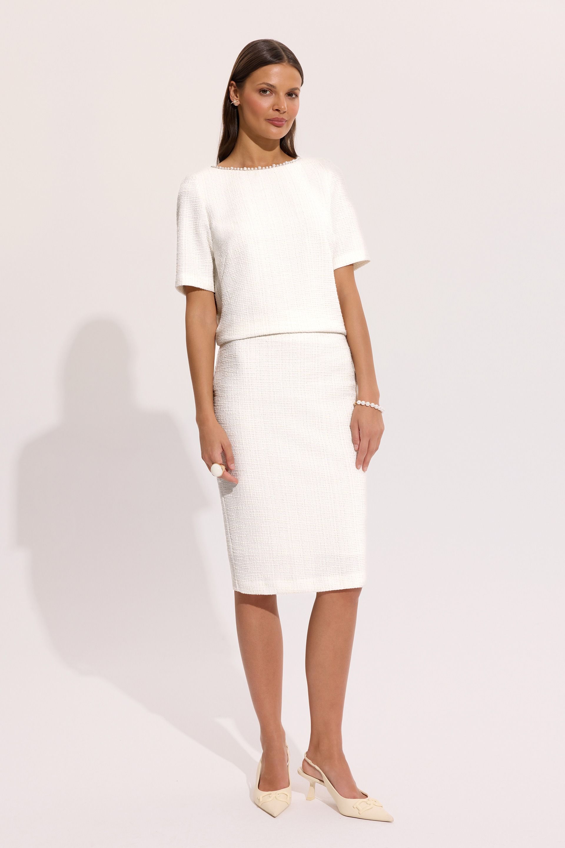Spódnica damska ecru elegancka – kolekcja Exclusive