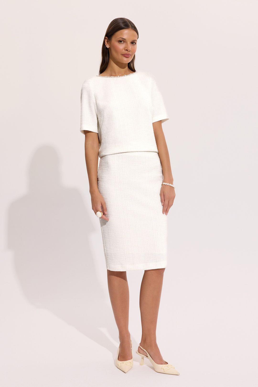 Spódnica damska ecru elegancka – kolekcja Exclusive