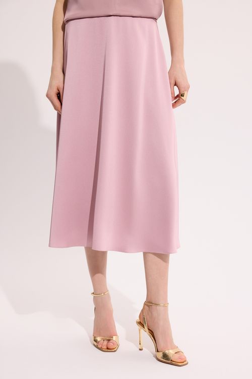Spódnica midi pudrowy róż elegancka
