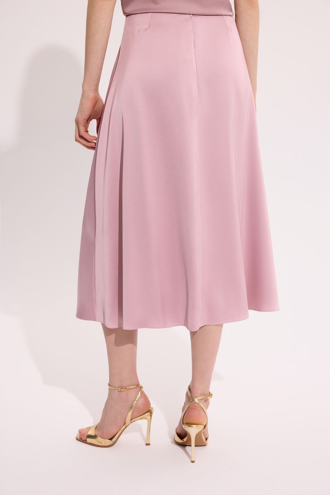 Spódnica midi pudrowy róż elegancka