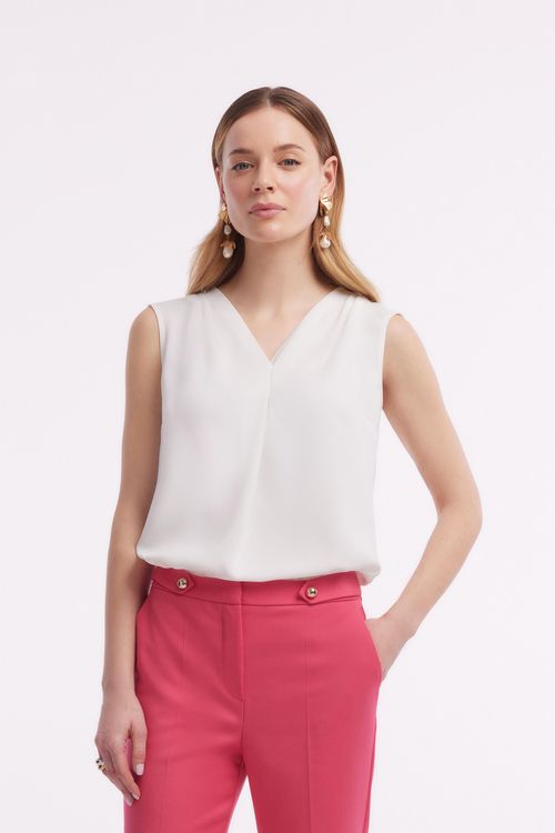 Elegancka bluzka w kolorze ecru Makalu