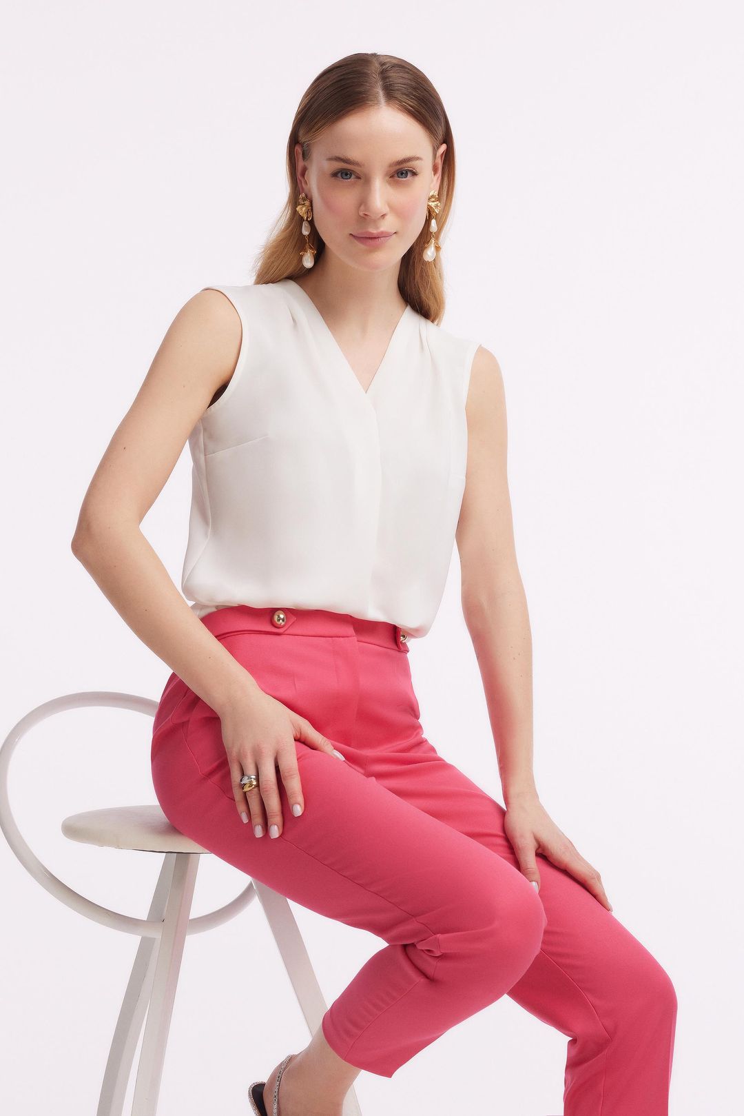 Elegancka bluzka w kolorze ecru Makalu