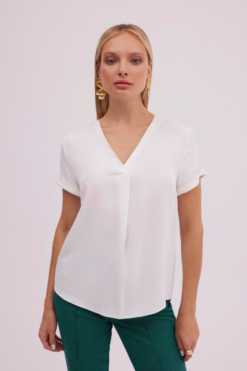 Elegancka bluzka w kolorze ecru Makalu