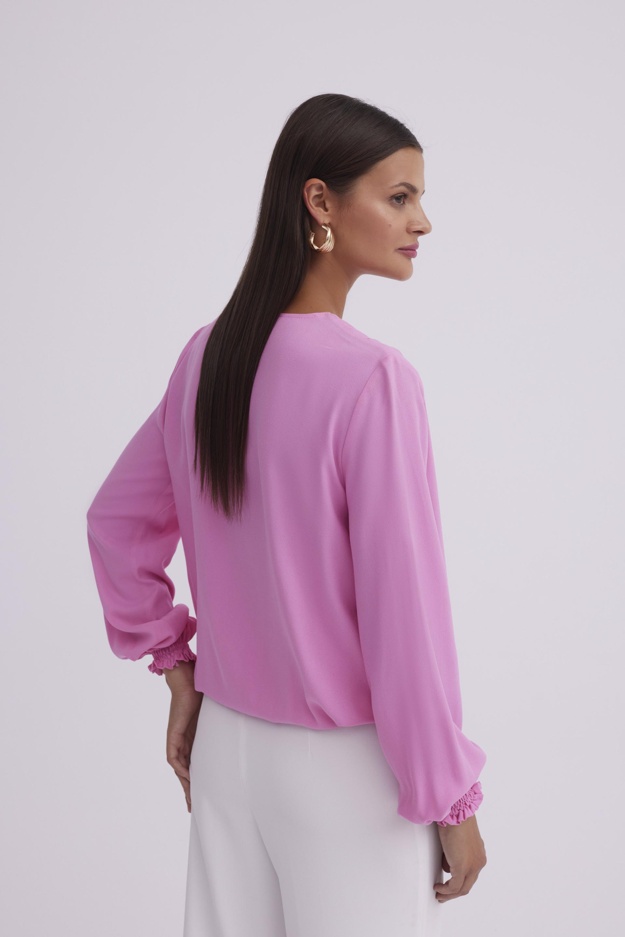 Kopertowa bluzka w różowym kolorze Makalu