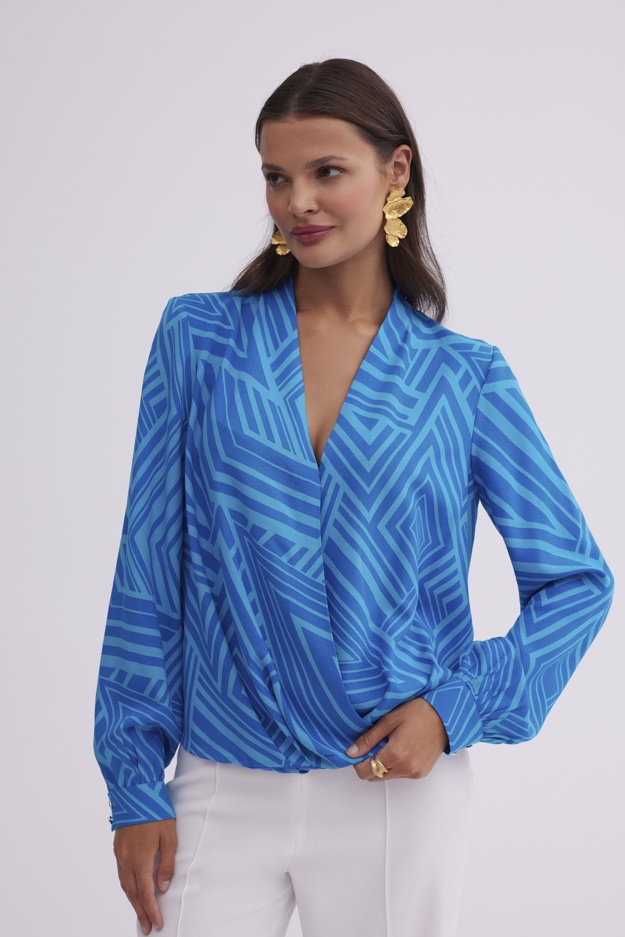 Kopertowa niebieska bluzka Makalu