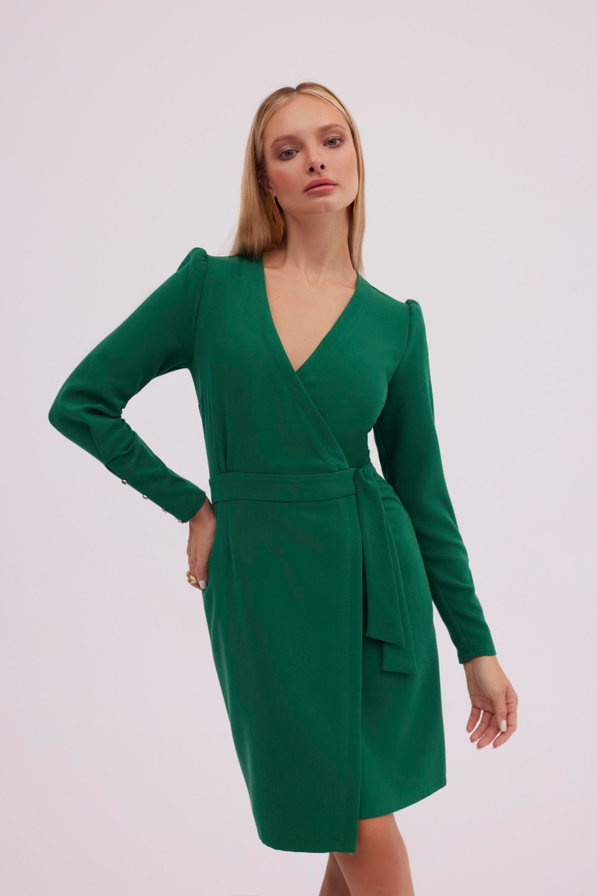Elegancka zielona sukienka Makalu