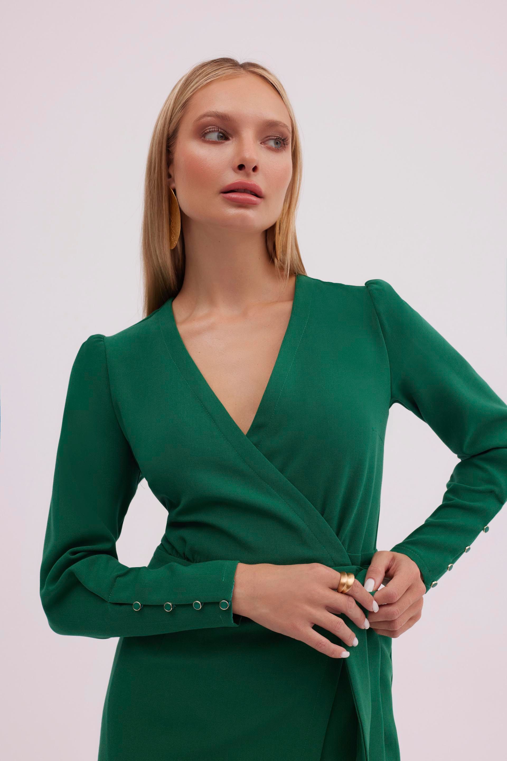 Elegancka zielona sukienka Makalu