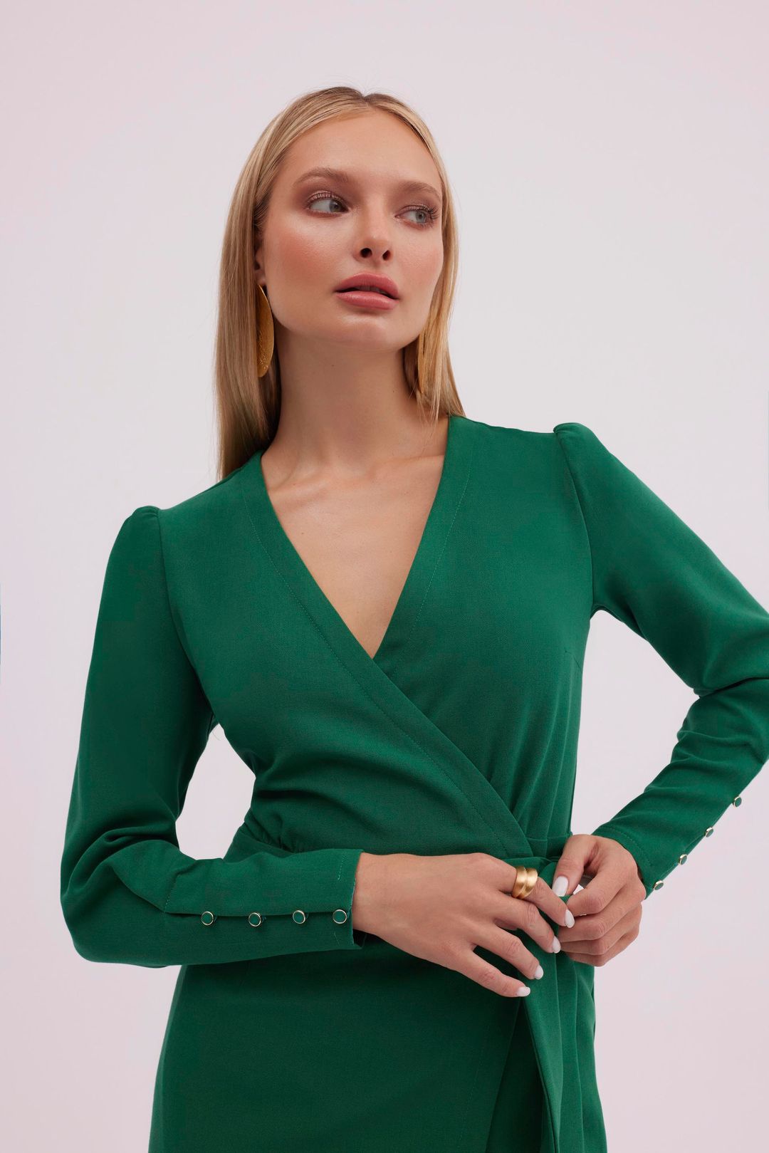Elegancka zielona sukienka Makalu