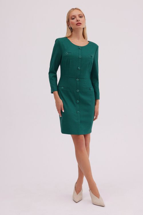Elegancka sukienka w zieloną kratę