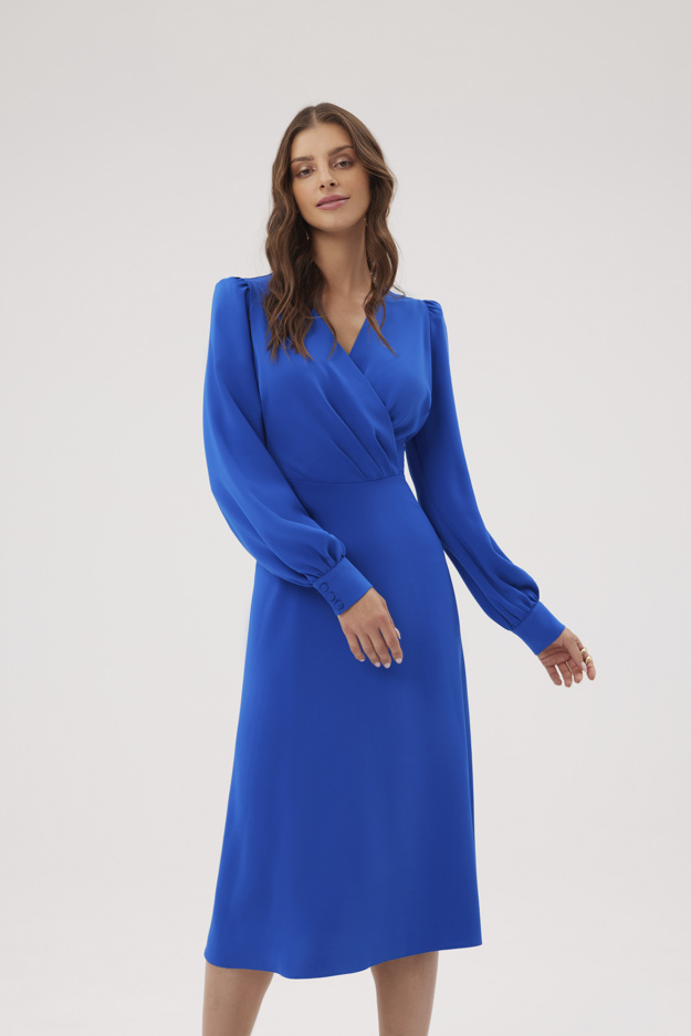 Elegancka sukienka w kobaltowym kolorze Makalu
