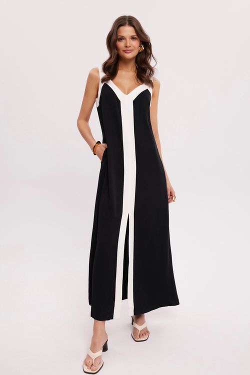 Czarna sukienka maxi