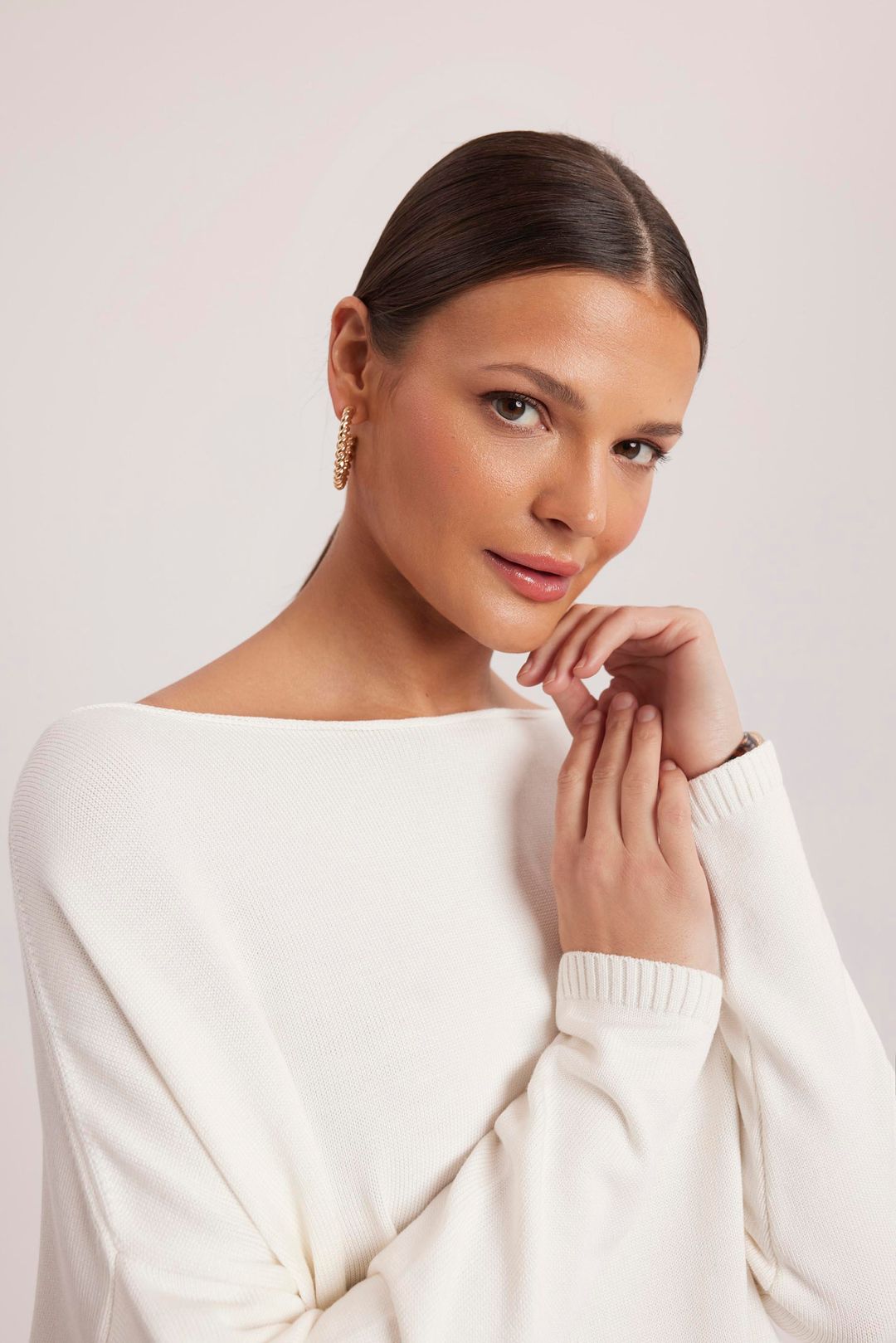 Dzianinowy sweter w kolorze ecru Makalu