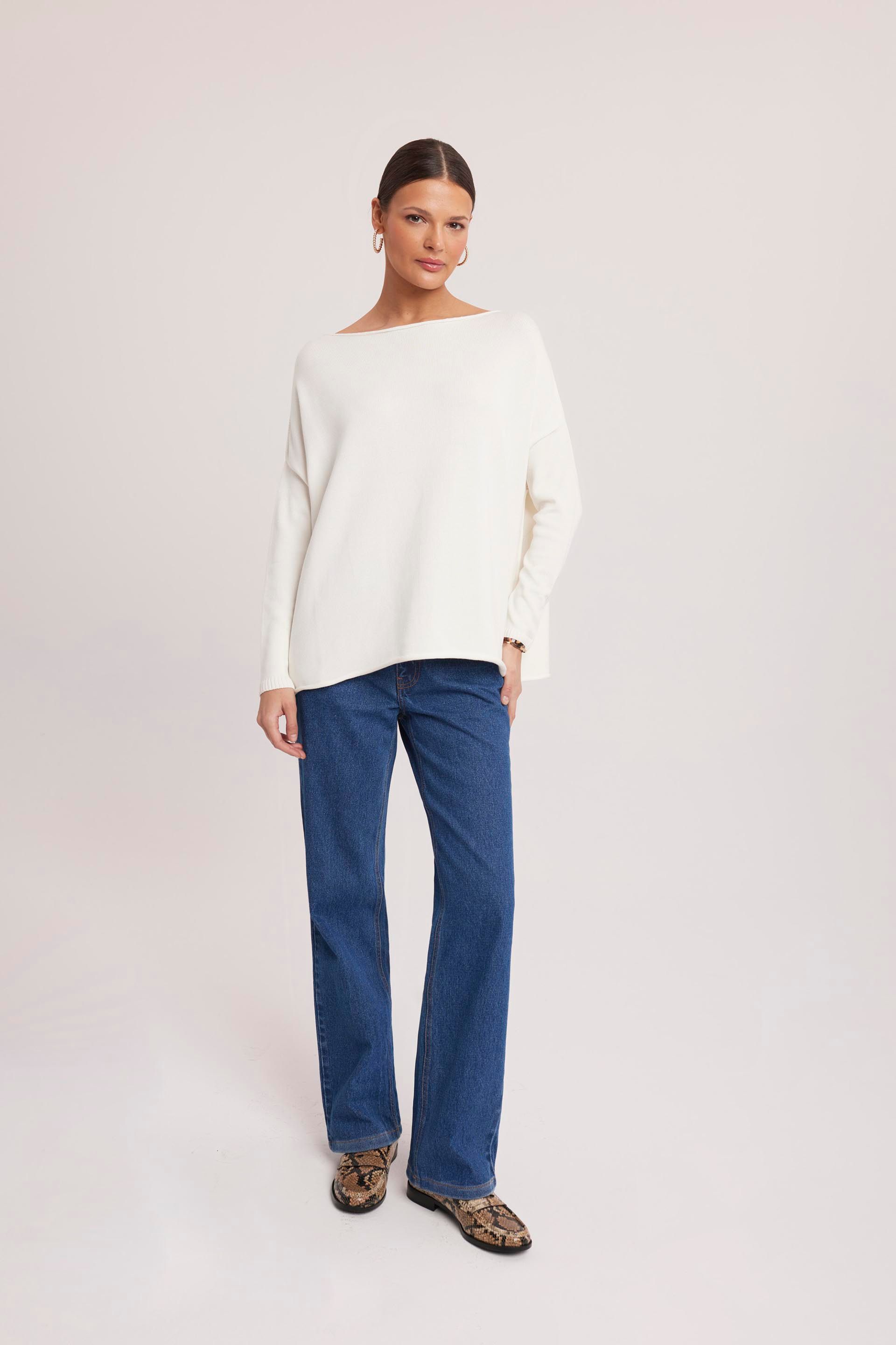 Dzianinowy sweter w kolorze ecru Makalu