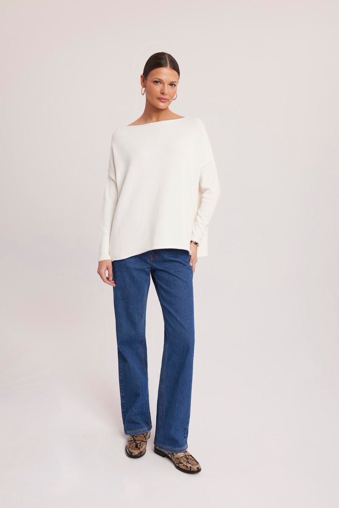 Dzianinowy sweter w kolorze ecru Makalu