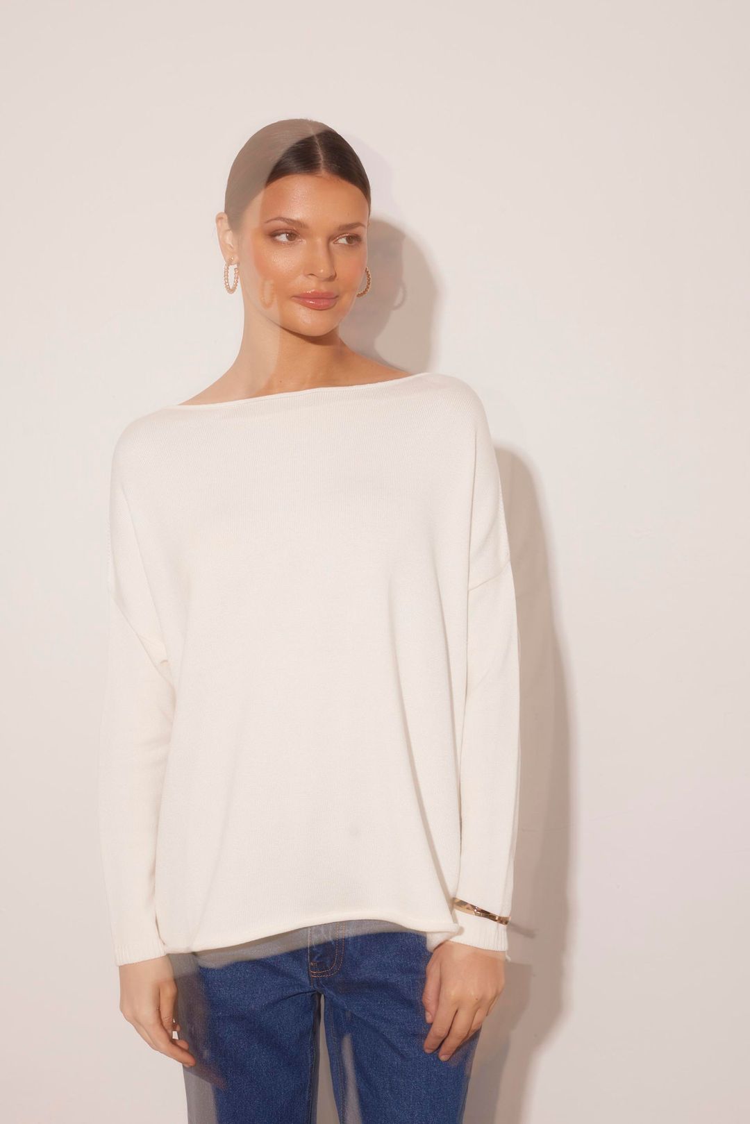 Dzianinowy sweter w kolorze ecru Makalu