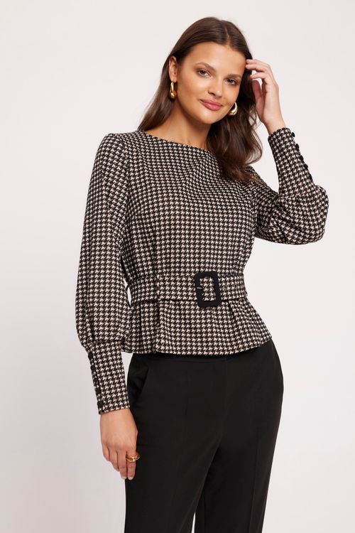 Elegancka bluzka w pepitkę