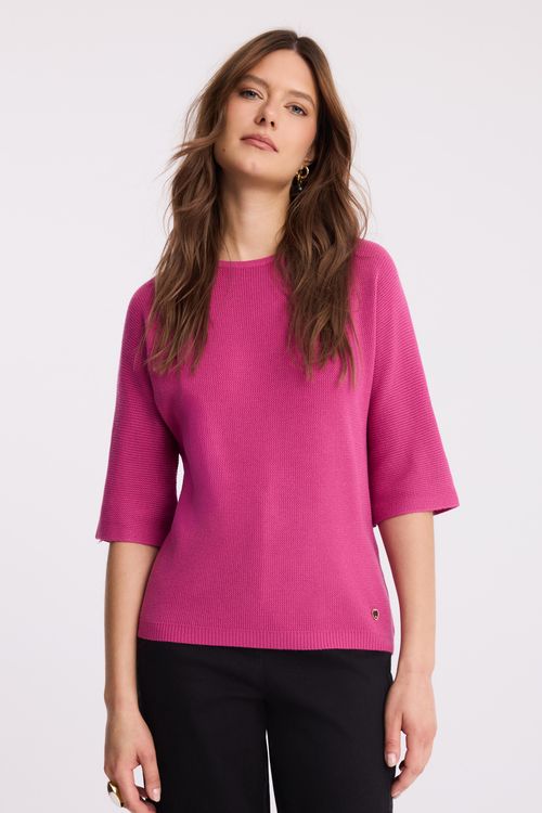 Różowy sweter z domieszką modalu