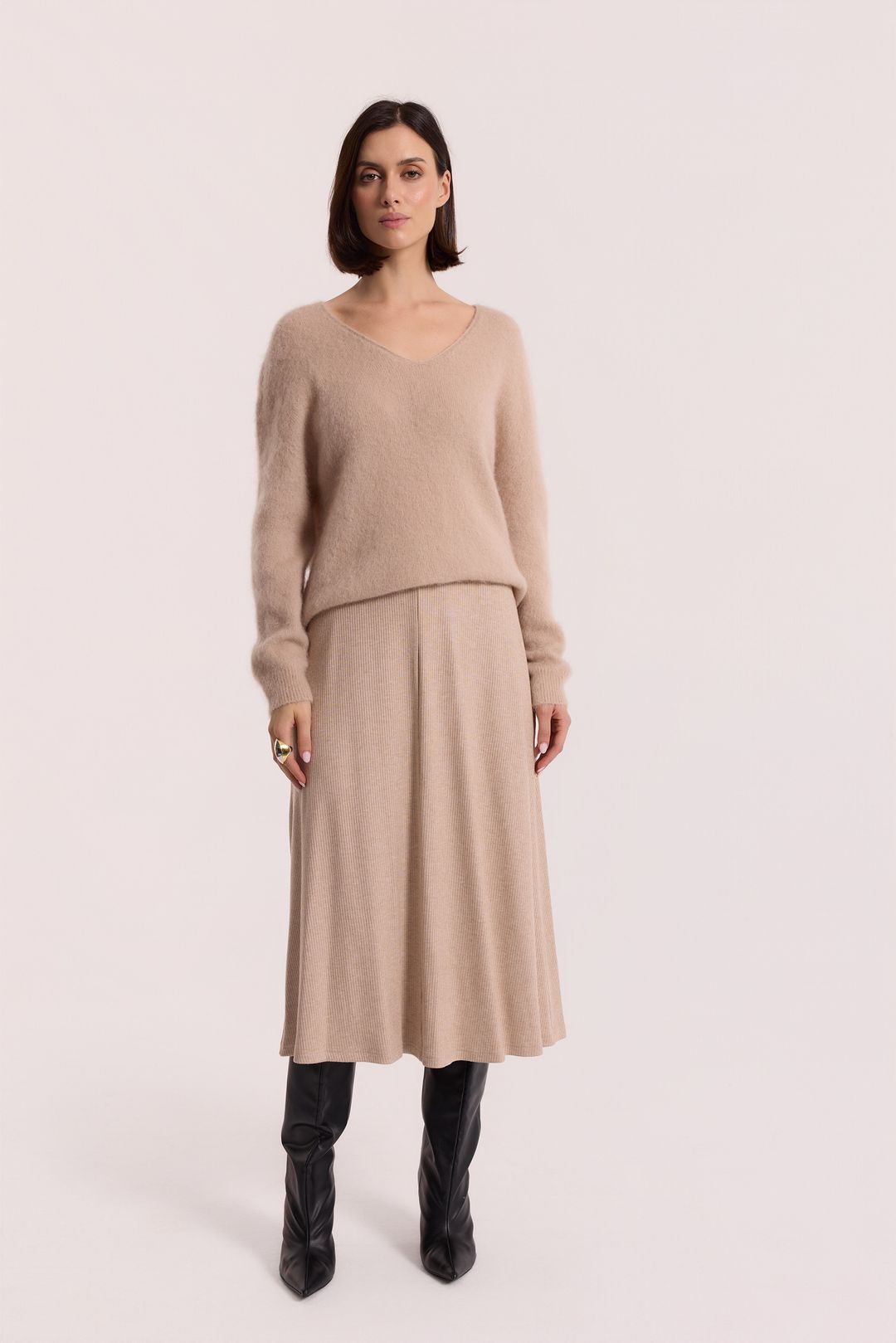 Moherowy sweter z domieszką wełny merino| Makalu