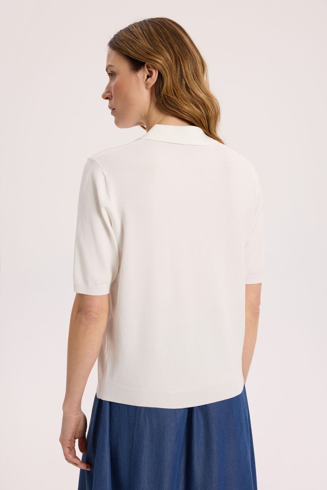 Sweter damski z wiskozy z krótkim rękawem | Makalu