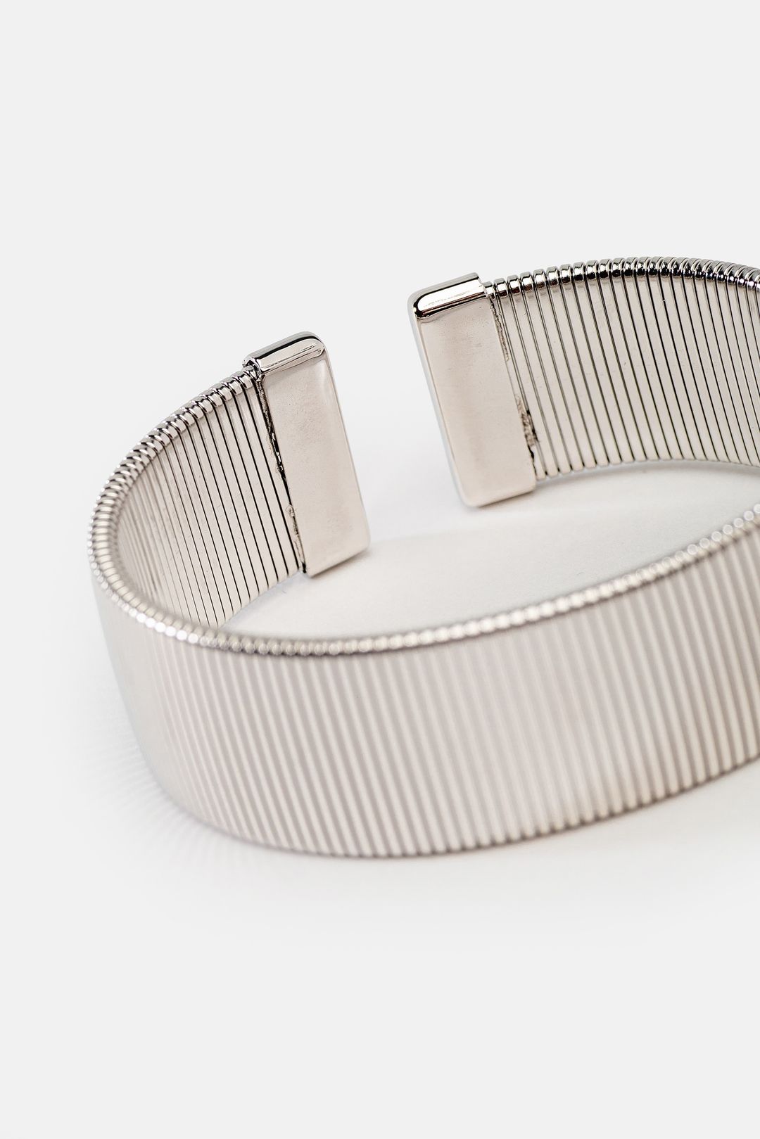 Srebrna bransoletka cuff ryflowana | Makalu