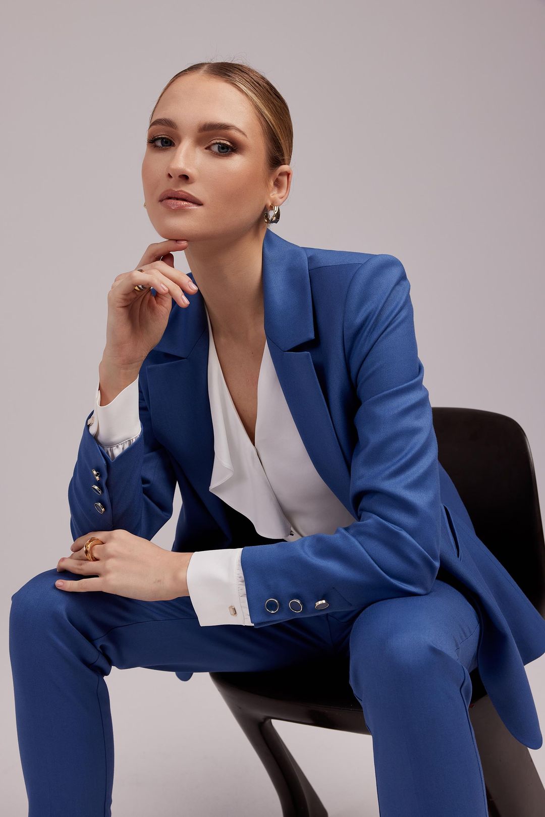 Niebieski elegancki żakiet Makalu