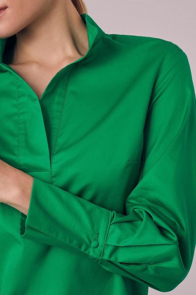Zielona bawełniana koszula o luźnym kroju Makalu