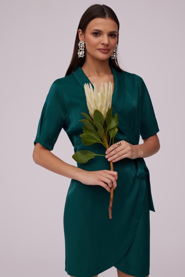 Zielona kopertowa sukienka Makalu