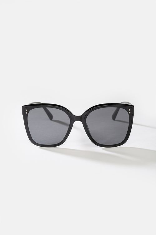 Czarne okulary przeciwsłoneczne damskie UV400 minimalistyczne