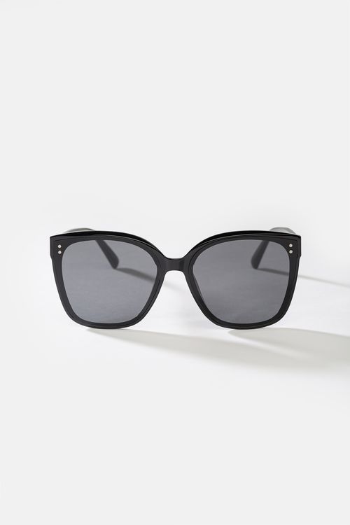 Okulary przeciwsłoneczne damskie czarne UV400 – minimalistyczna oprawa