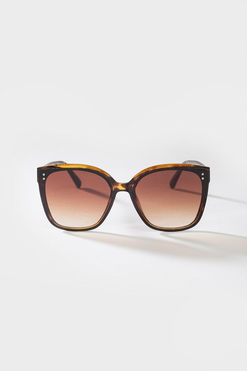 Brązowe okulary przeciwsłoneczne damskie UV400 klasyczne