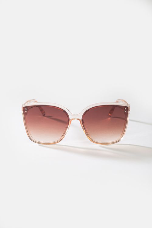 Brązowe okulary przeciwsłoneczne damskie UV400 transparentne