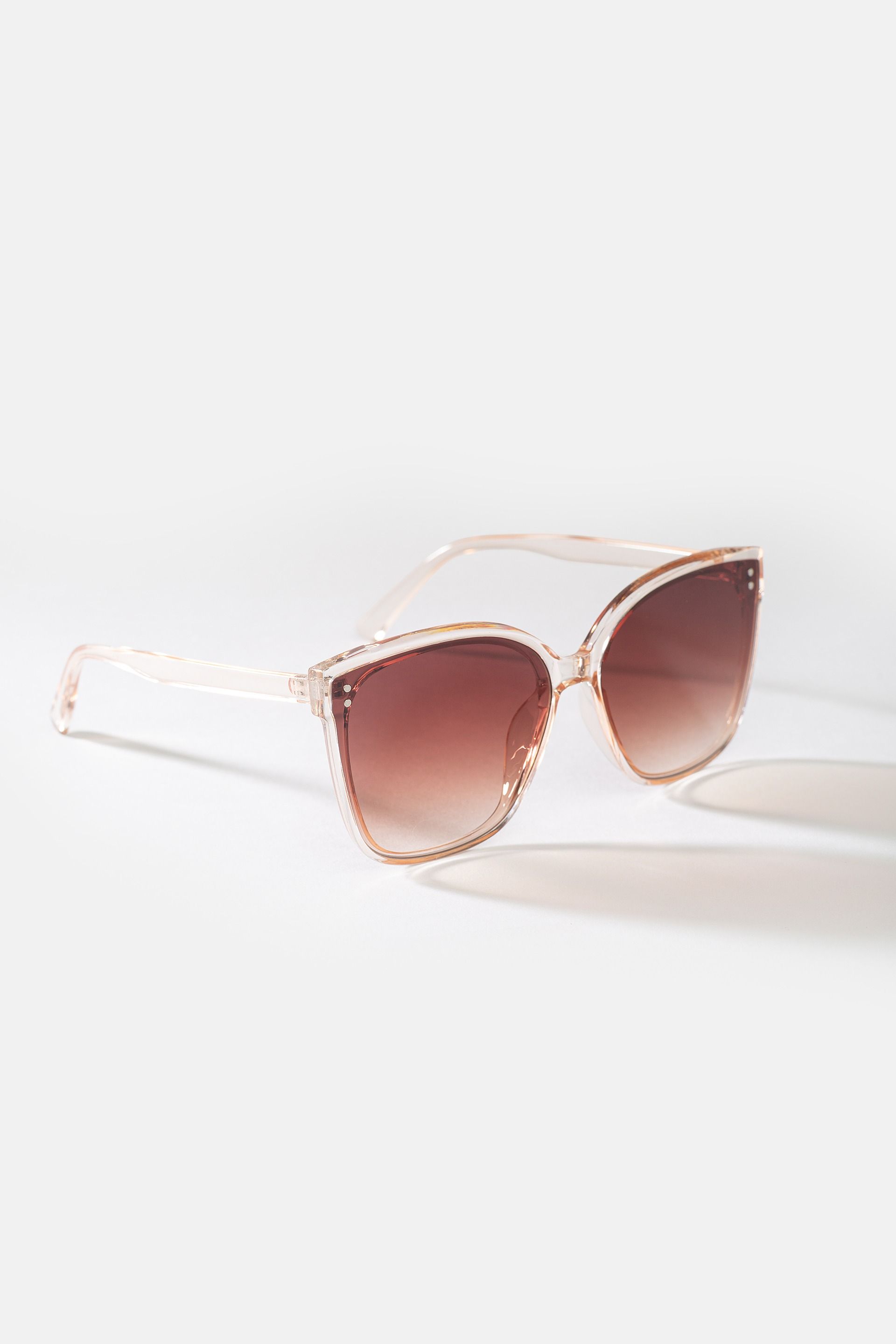 Brązowe okulary przeciwsłoneczne damskie UV400 transparentne
