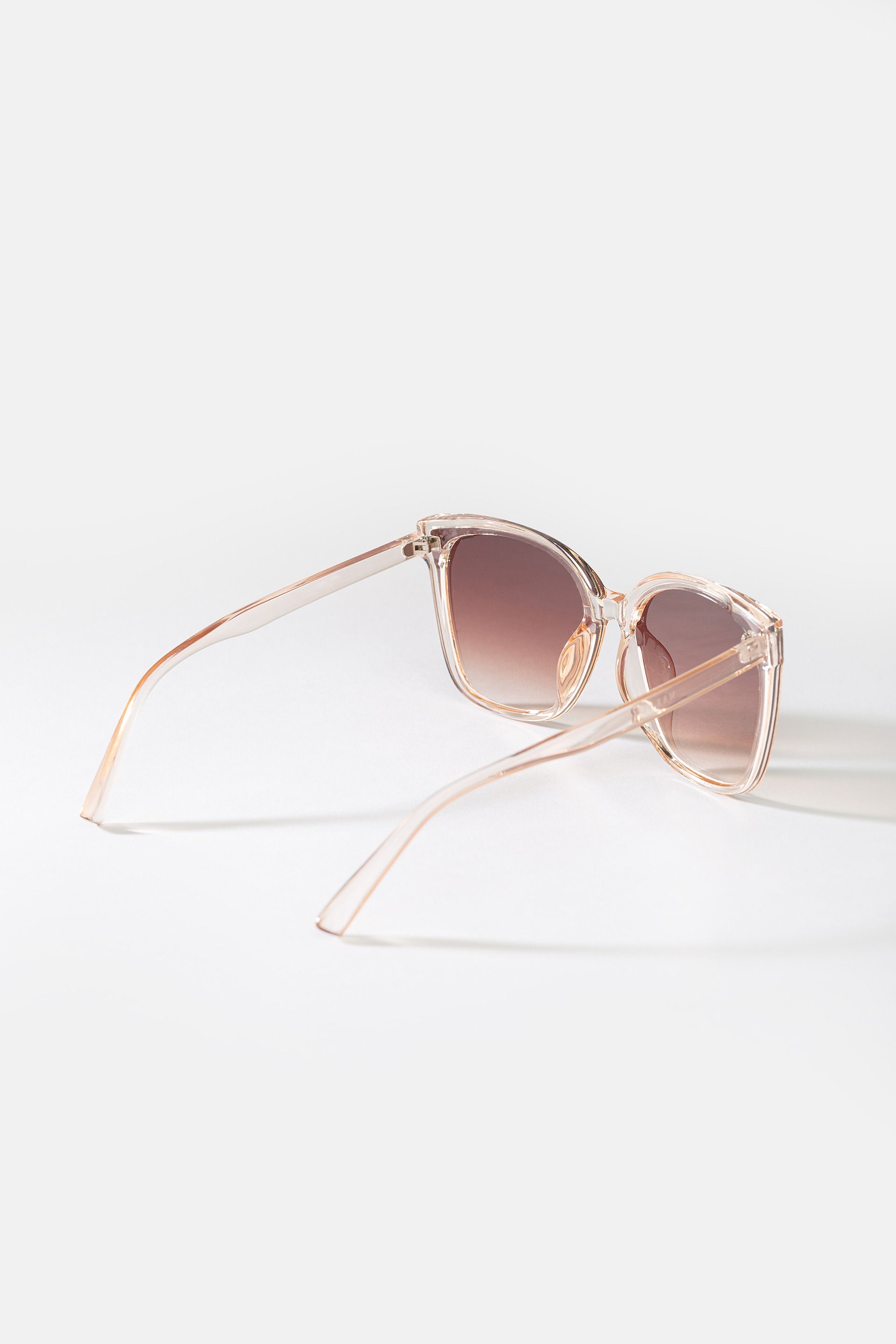Brązowe okulary przeciwsłoneczne damskie UV400 transparentne