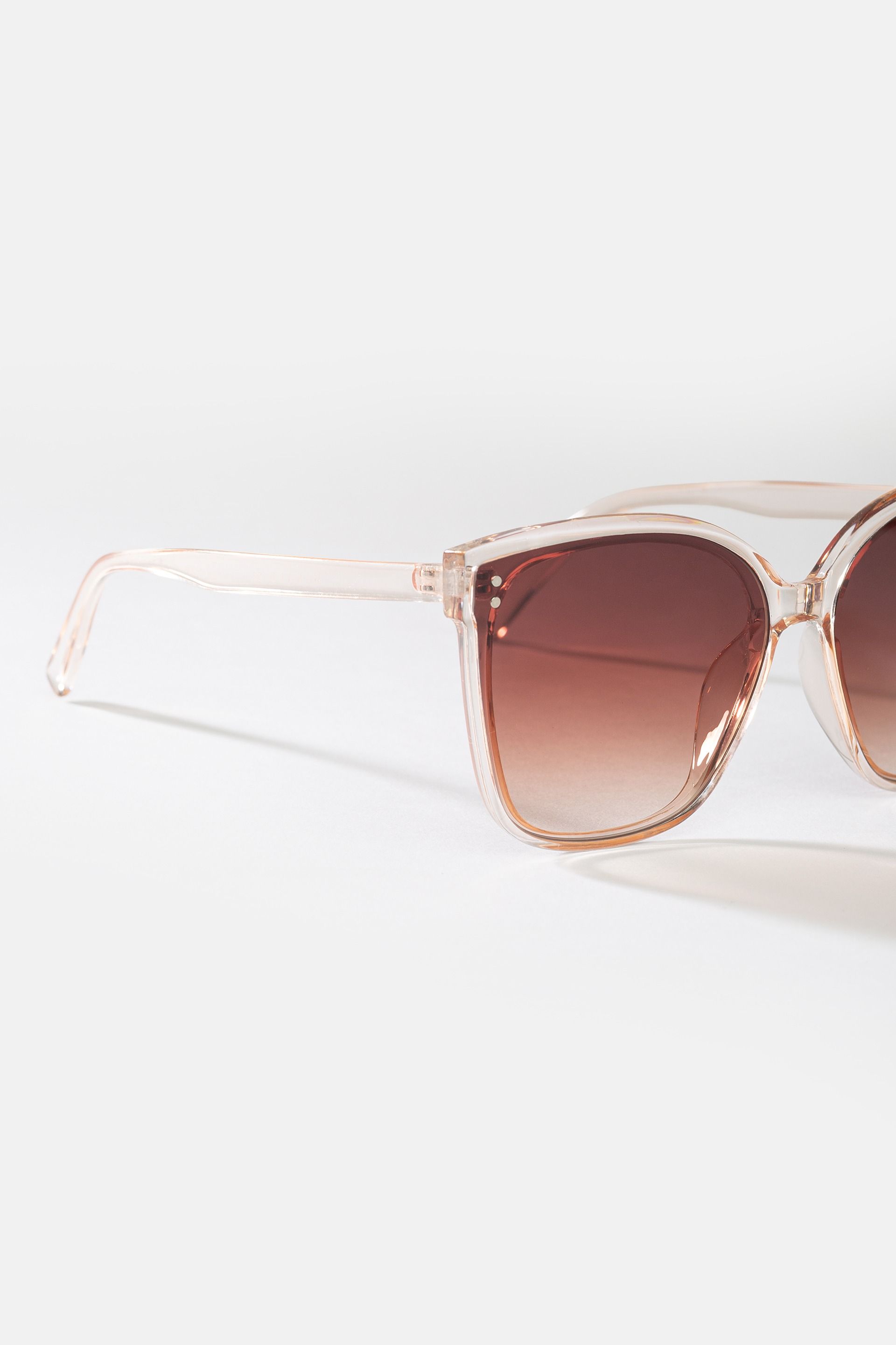 Brązowe okulary przeciwsłoneczne damskie UV400 transparentne