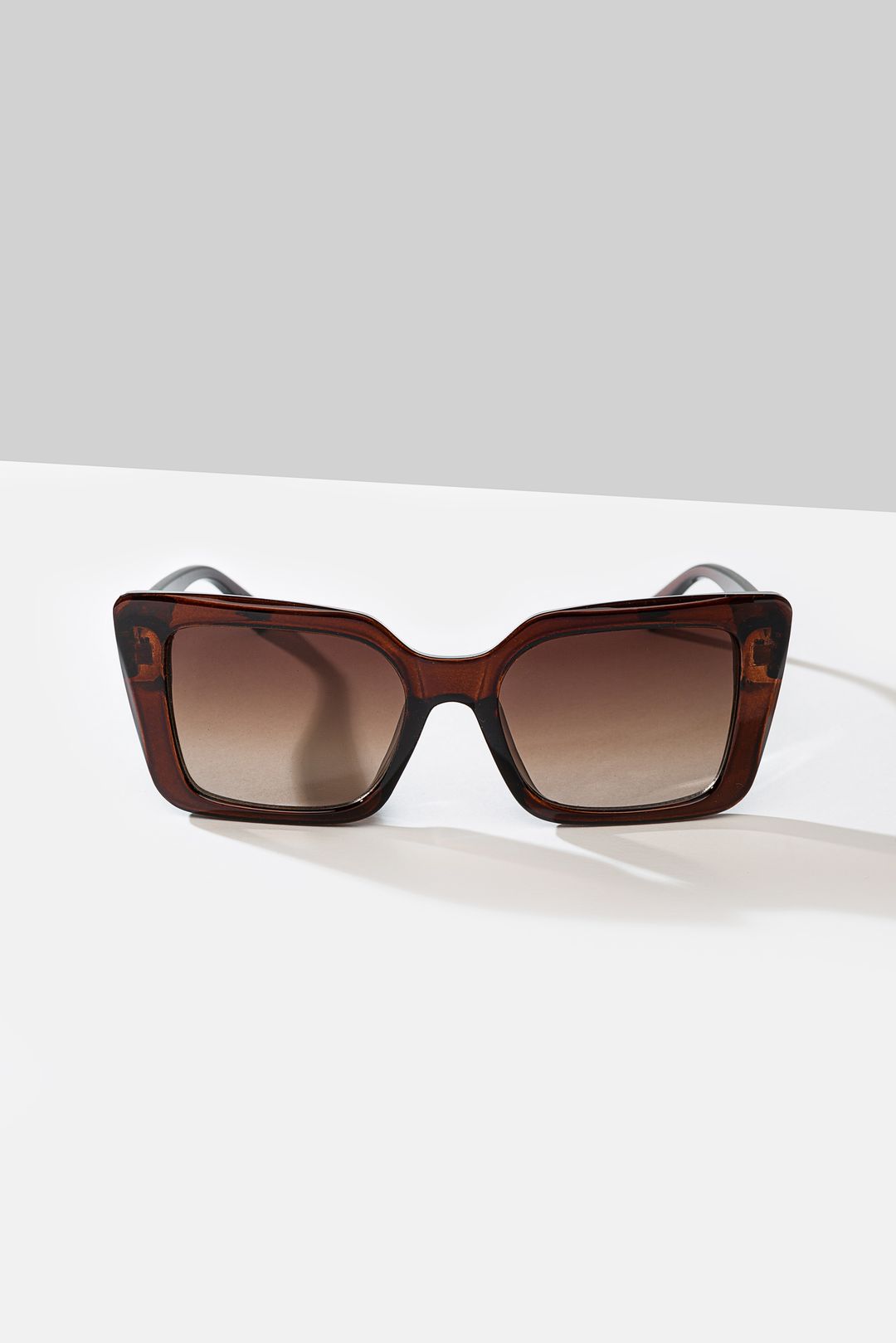 Trapezowe okulary w brązowej oprawce Makalu