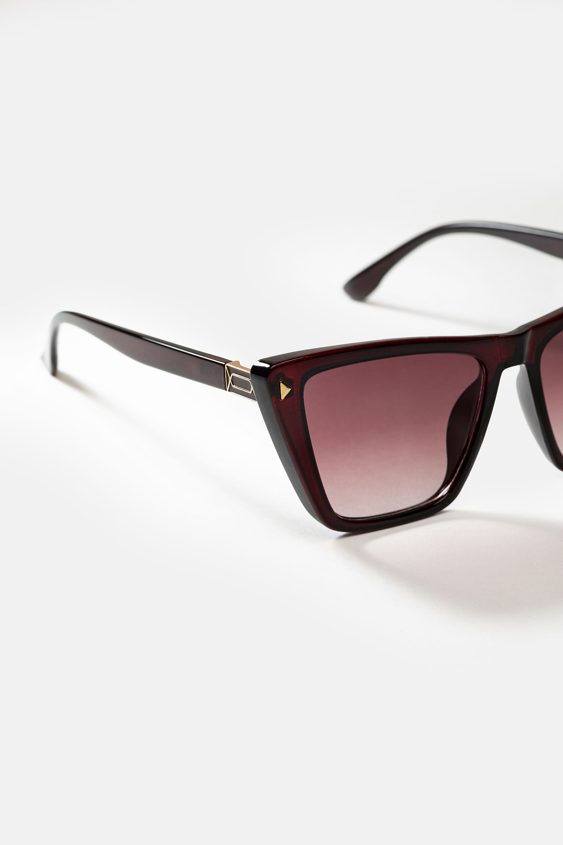 Trapezowe okulary w brązowej oprawce Makalu