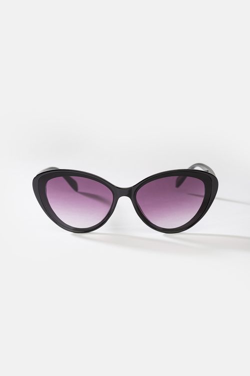 Czarne okulary przeciwsłoneczne damskie kocie UV400