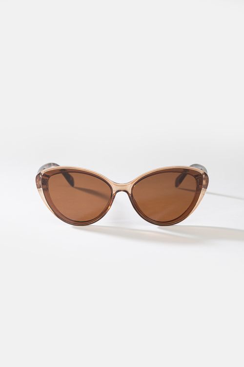 Okulary przeciwsłoneczne damskie brązowe UV400 – owalne