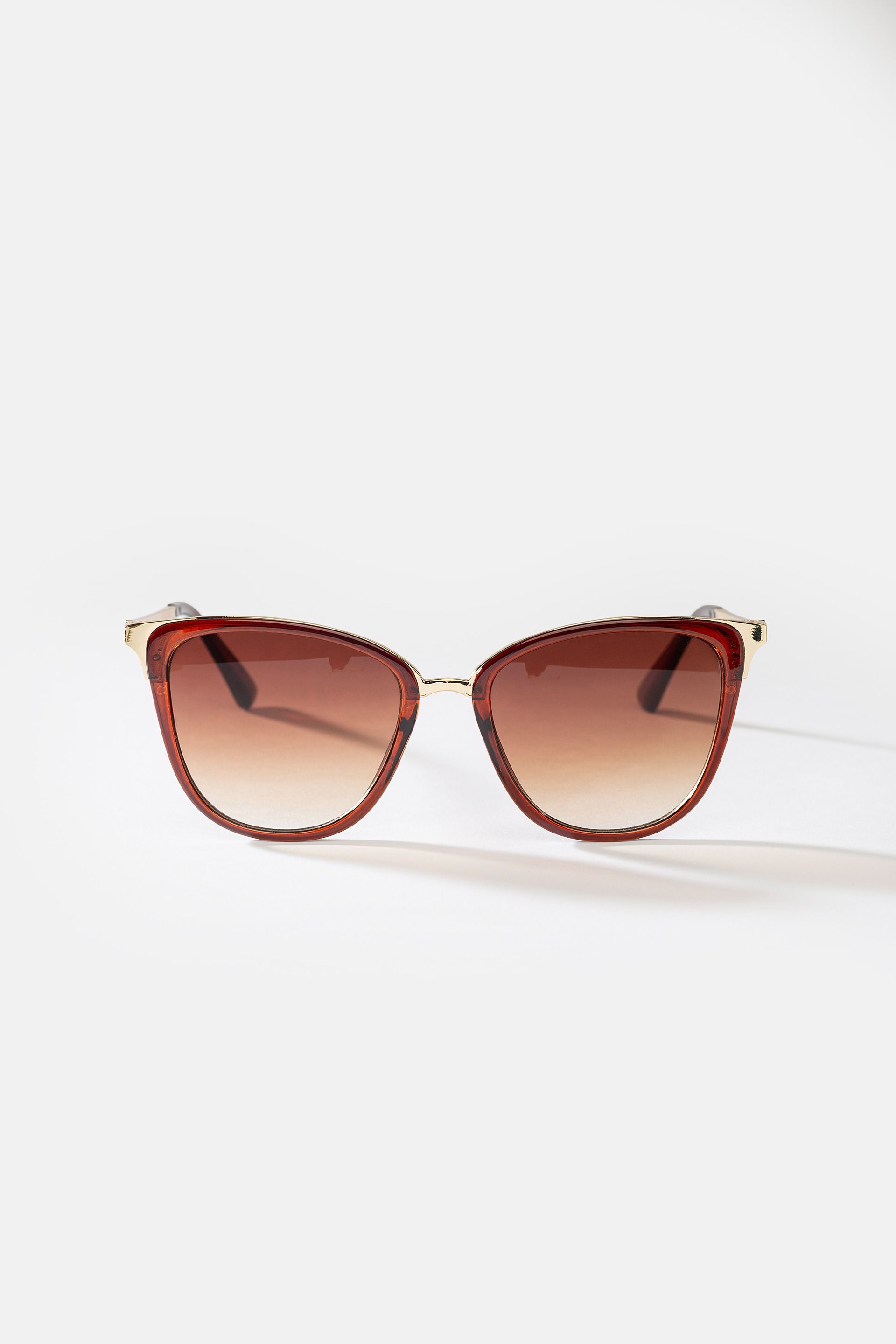 Brązowe okulary przeciwsłoneczne damskie UV400 transparentne