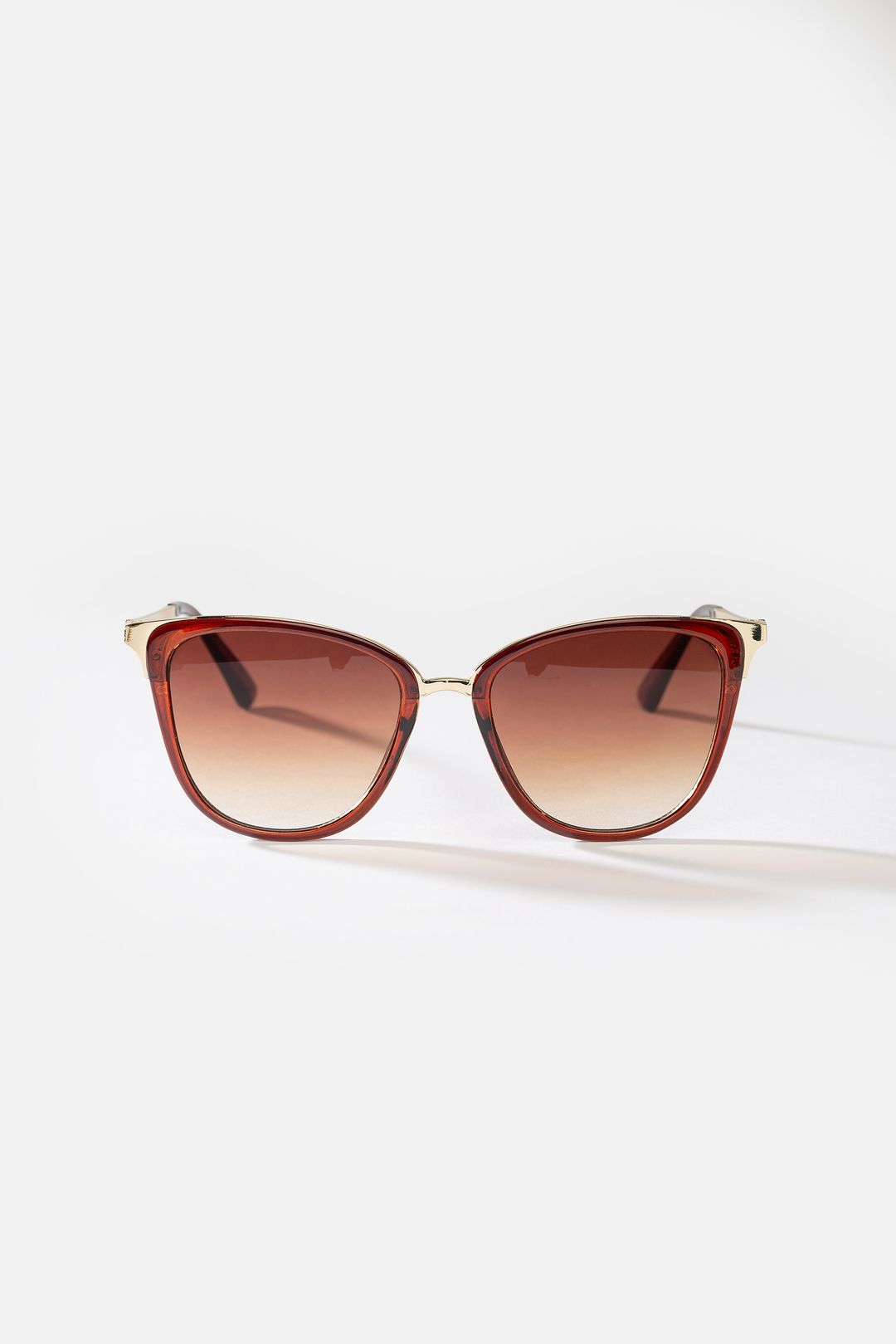 Brązowe okulary przeciwsłoneczne damskie UV400 transparentne