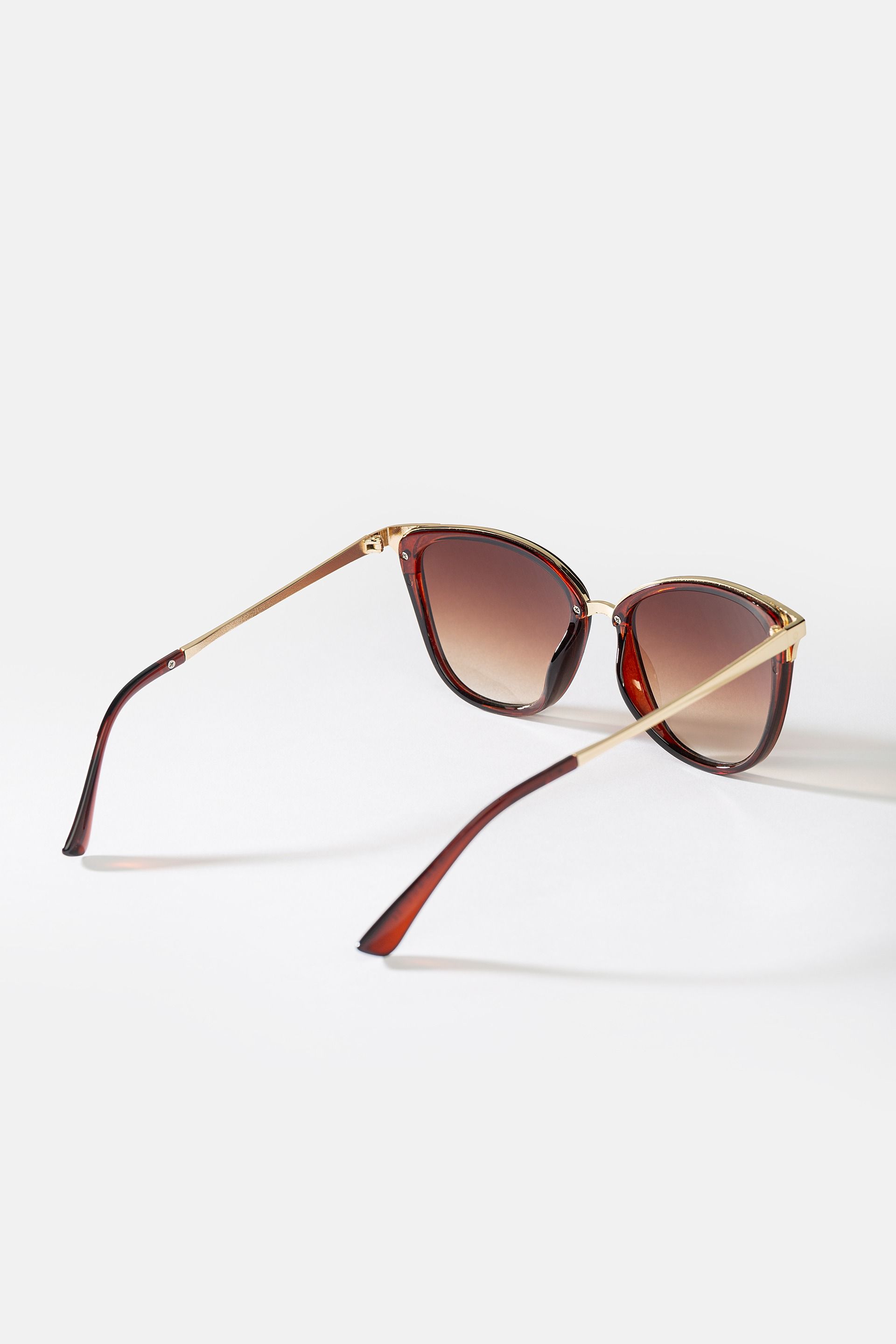 Brązowe okulary przeciwsłoneczne damskie UV400 transparentne