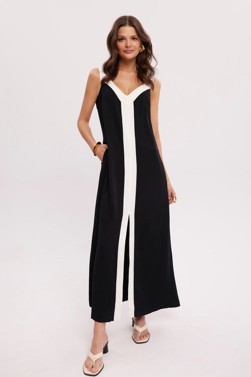 Czarna sukienka maxi