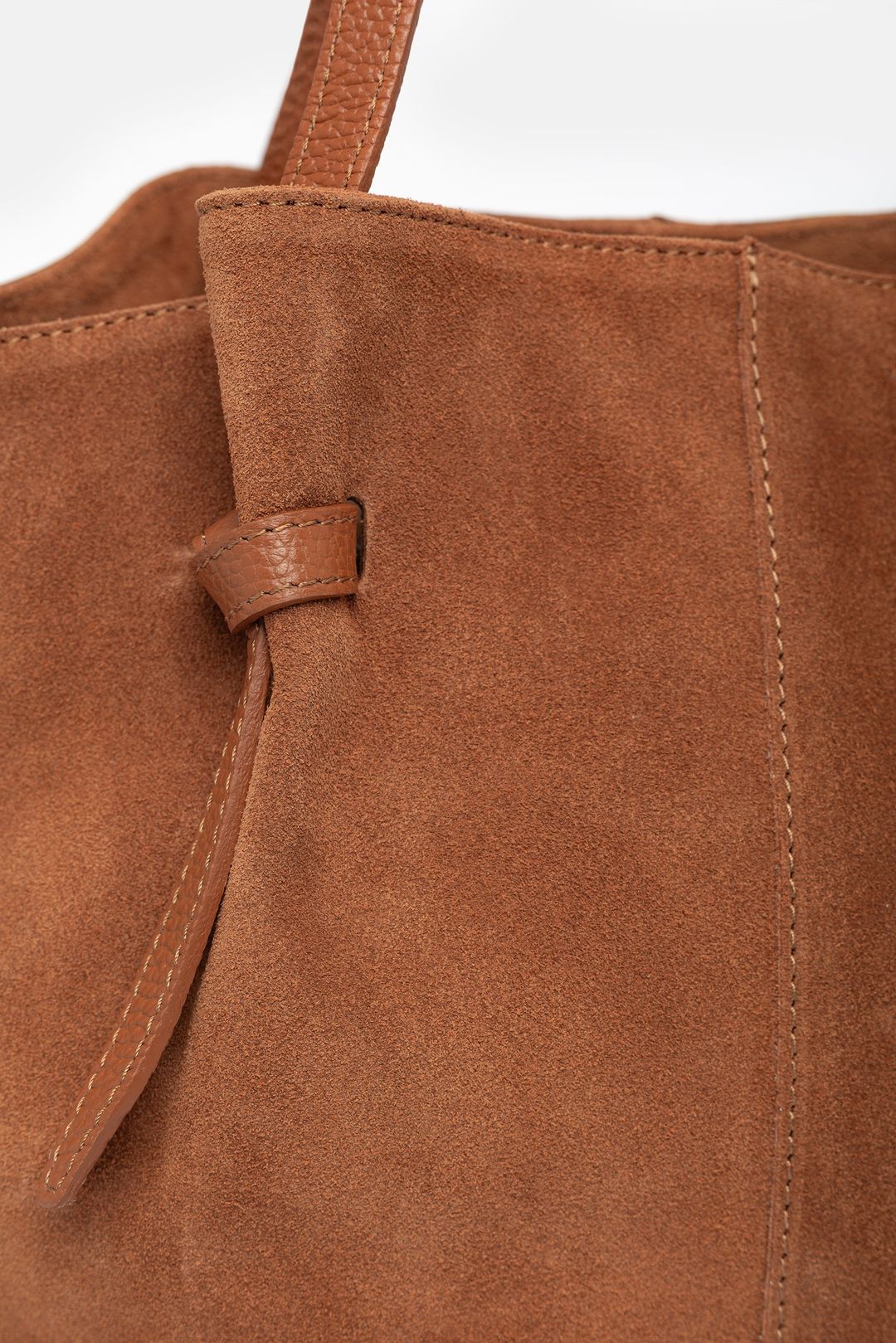 Skórzana torebka damska karmelowa shopper | Makalu
