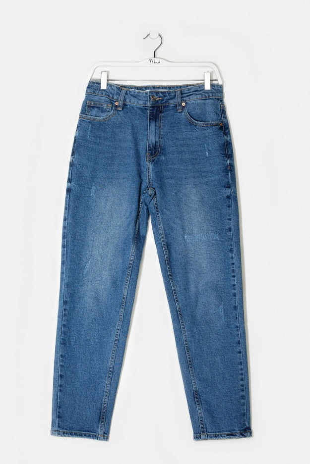 Niebieskie jeansy z przetarciami Makalu