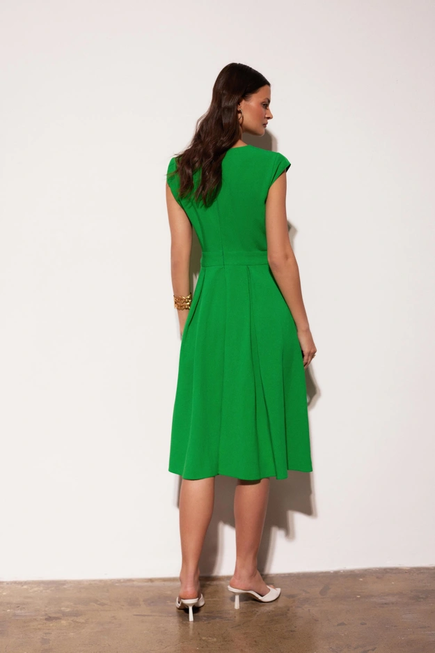 Zielona sukienka z lnem Makalu