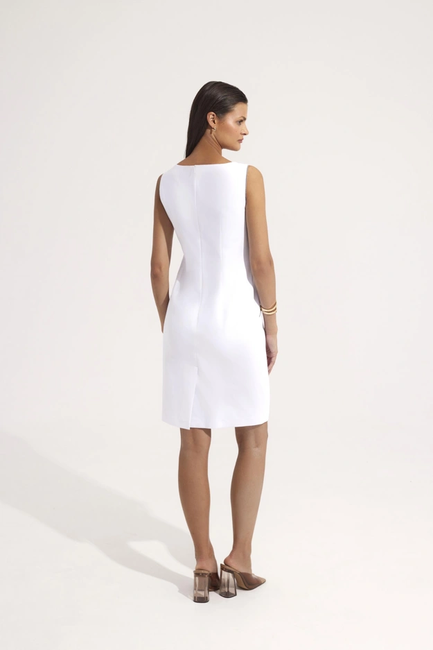 Biała elegancka sukienka Makalu