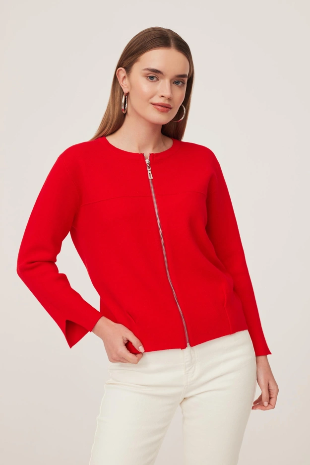 Czerwony rozpinany sweter Makalu